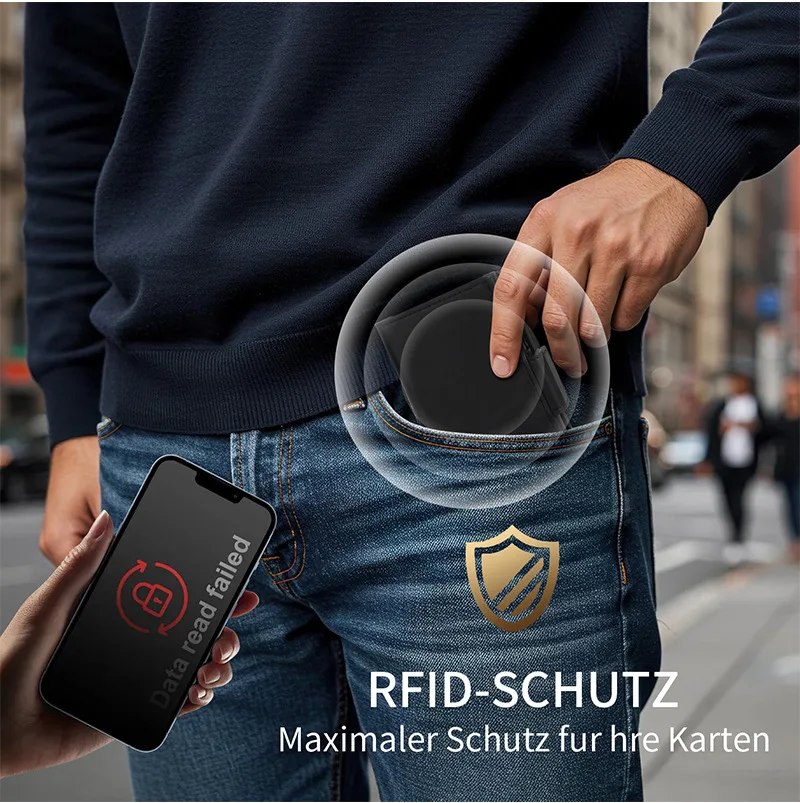 Color: black - Magnetic Credit Card Holder Luxury Men Wallet Rfid Blocking Pop Up Minimalist Wallet Leather Bank Cardholder Case Vallet for Men
