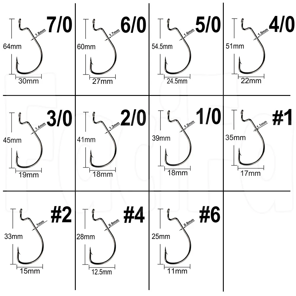 Color: PURPLE - 100 pcs Wide Gap Worm Fishing Hooks Jig Crank Big Bass Hook Black High Carbon Steel Crank Barbed Hook for Soft Fishing Lure