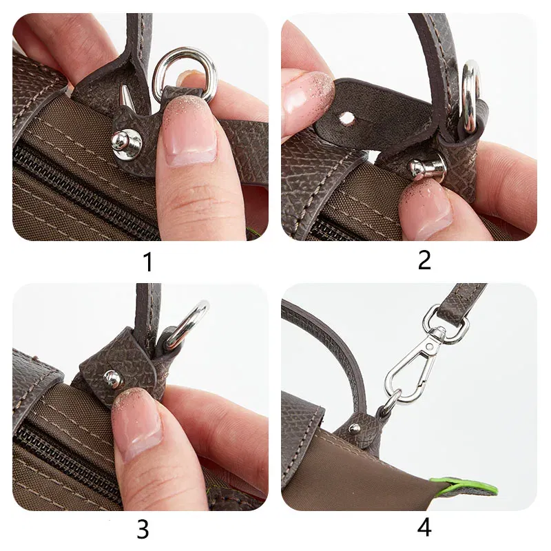 Color: Blue, Size: 3/8" - Cow Leather Replacement Crossbody Bag Strap Fit for Longchamp 2025 Mocha Moka mini shoulder strap without punching modification