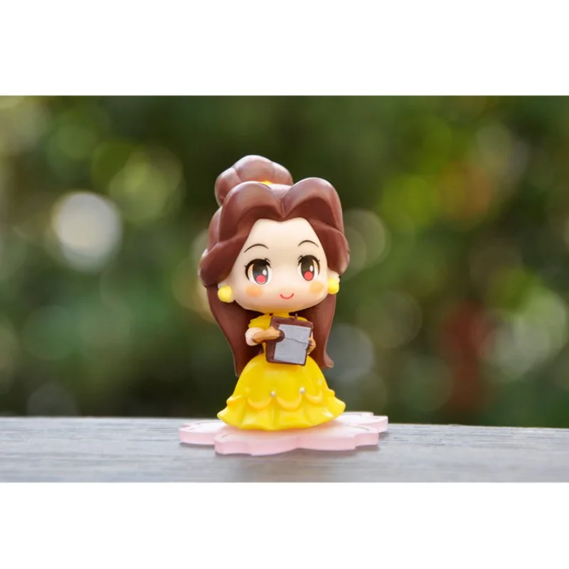 Disney 9 Pcs/Set Kawaii Q Princess 6cm Rapunzel Snow White Jasmine Mulan Ariel PVC Figurine Cake Ornaments Toys Kid Gift