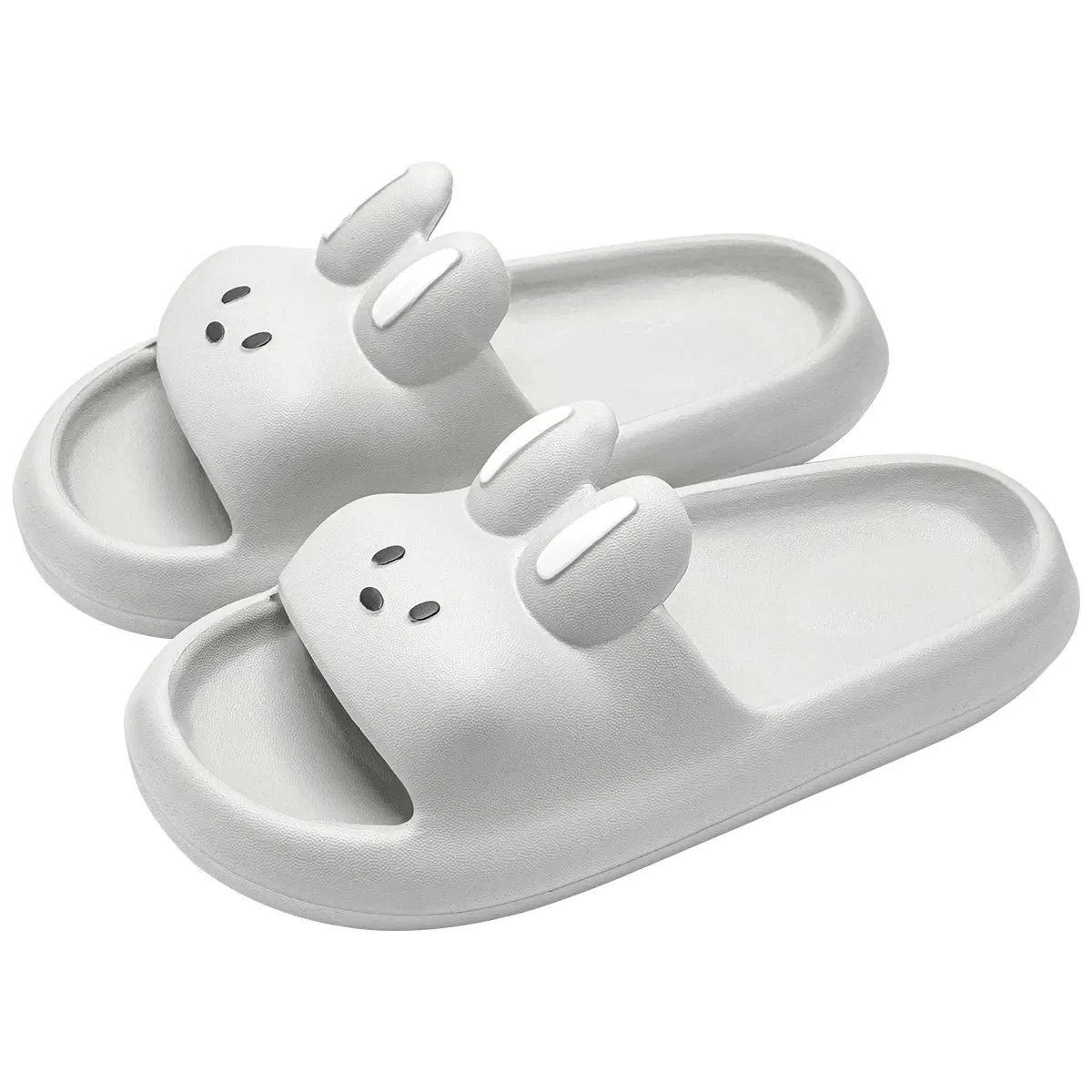 Color: GRAY, Shoe Size: 38 - Pillow Rabbit Slippers for Women and Men | House Slides Shower Sandals | Extremely Comfy | Cushioned Thick Sole