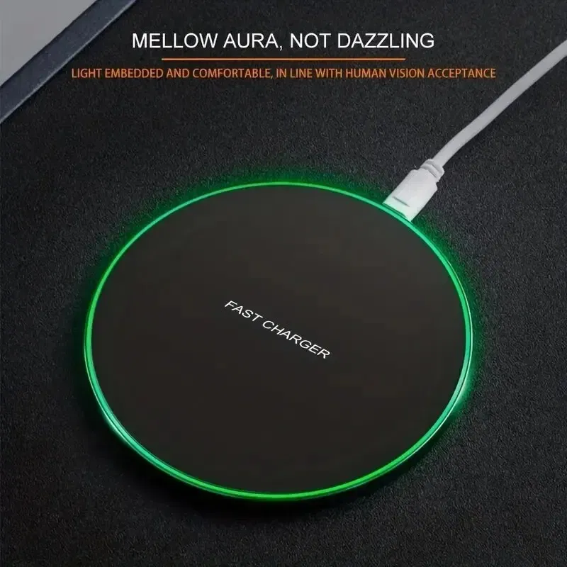 Color: green - 30W Wireless Charger For iPhone 15 14 13 12 X Pro Max Induction Fast Charging Pad Dock Station For Samsung S23 S22 Xiaomi Huawei