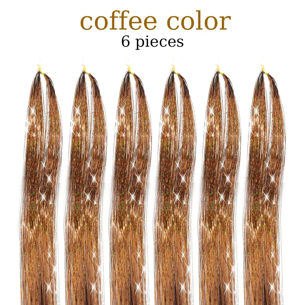 Color: Pink, Stretched Length: 26inches - 48 Inch Hair Tinsel Kit With Tool 1200 strands Tinsel Hair Extensions 12 Colors Fairy Hair Tinsel, Sparkling Shiny Hair Tinsel