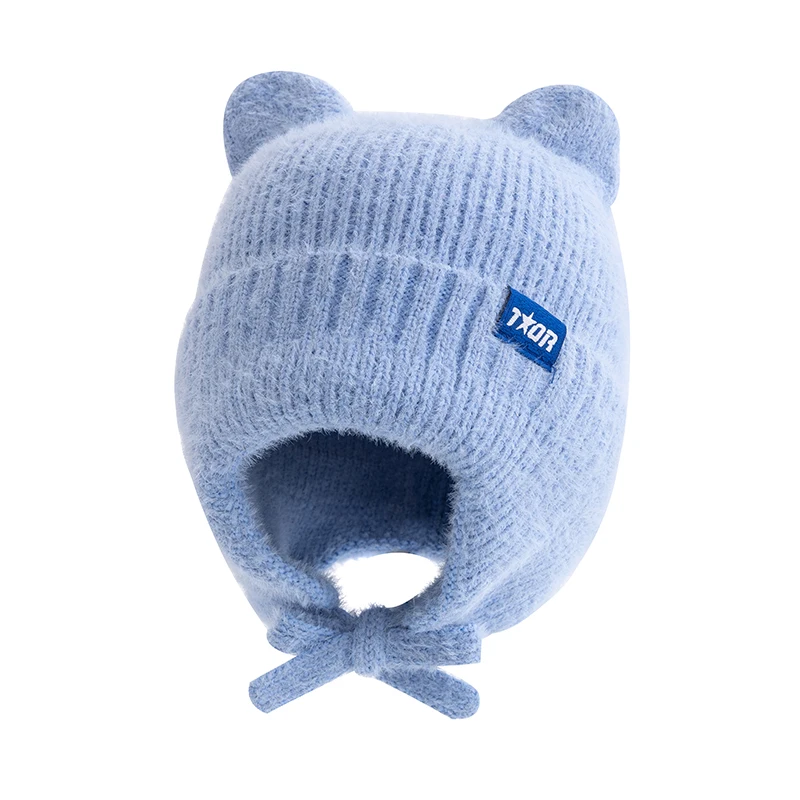 Color: Coffee, Size: One Size - New Women Cute Cat Ear Earflap Winter Hat Fashion Windproof Knitted Hat Kpop Style Soft Beanie Hats Candy Colors Streetwear Cap