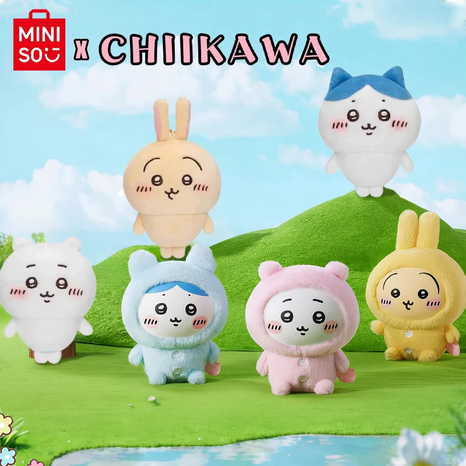 Color: HotPink - 10CM Chiikawa Pajama Plush Pendant Keychain Cartoon Usagi Hachiware Usachi Doll Pendant Keychains Chiikawa Plush Doll Toys Gifts