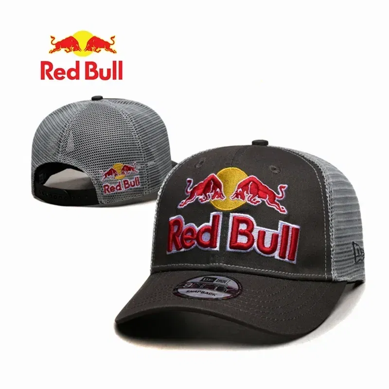 Color: Brown - Red Bull Baseball Cap Embroidered Red Bull Sun Hat High Quality Street Trendy Brand Sports Cap Rap Hip Hop Hat