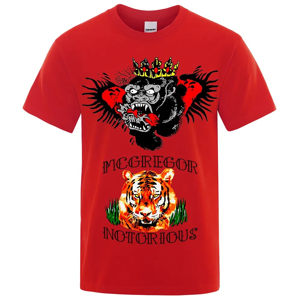 Color: Sky blue, Size: XXXL - Conor McGregor Tattoos Inspired Funny Print T-Shirt Men Fashion Casual Clothing O-Neck Cotton Oversized T Shirt Hip Hop Tees