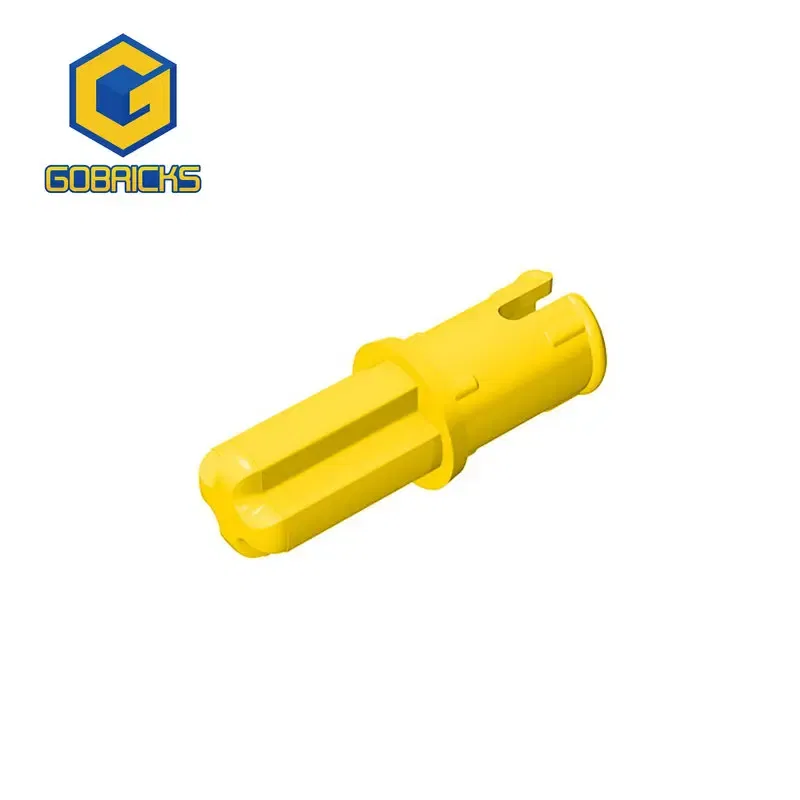 Color: Dark Orange - Gobricks 10PCS Bricks Technical Axle 1 with Pin with Friction Ridges Lengthwise Compatible With 43093 Pieces of Toys Parts