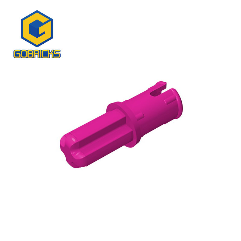 Color: Dark Orange - Gobricks 10PCS Bricks Technical Axle 1 with Pin with Friction Ridges Lengthwise Compatible With 43093 Pieces of Toys Parts