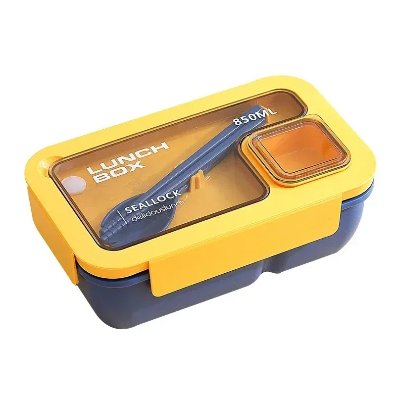 Color: Red - Portable Lunch Box Lunch Bags for Children School Office Bento Box with Tableware Thermal Bag Complete Kit Microwavable Heating