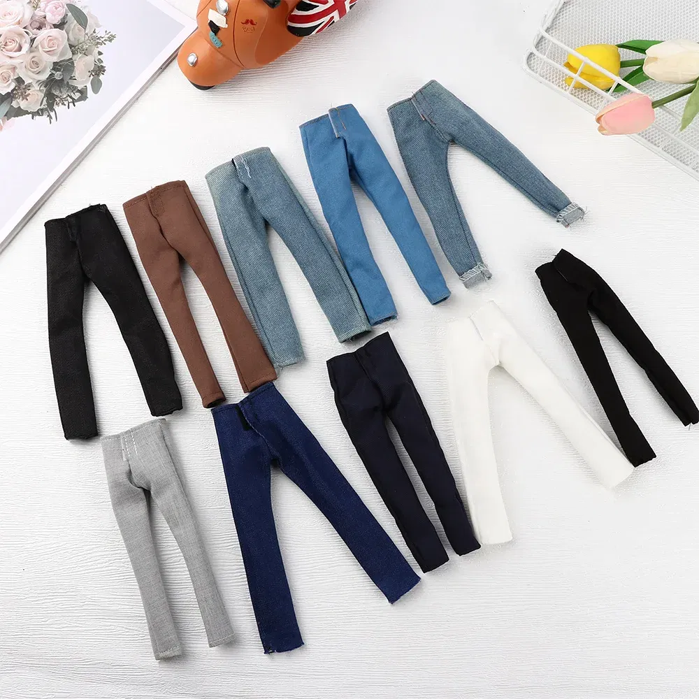 Color: Red Wine - High Quality 1/6 Male Doll Clothes Jeans Pants For Ken Doll Trousers Boyfriend Ken Prince Male Doll Casual Wear Doll Accessories