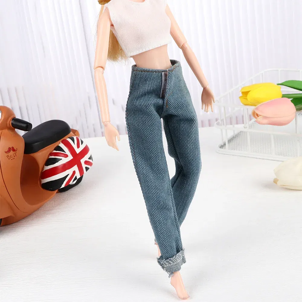 Color: Red Wine - High Quality 1/6 Male Doll Clothes Jeans Pants For Ken Doll Trousers Boyfriend Ken Prince Male Doll Casual Wear Doll Accessories