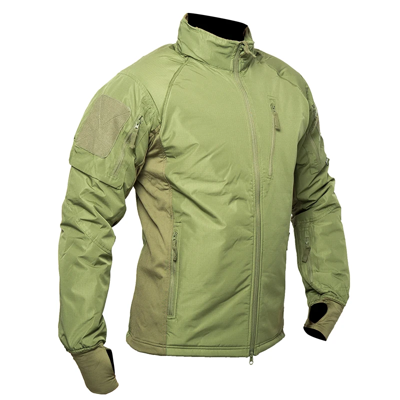 Color: army green, Size: L - Mege Men's Tactical Jacket Coat Fleece Parka Outdoor Outwear Lightweight Gear