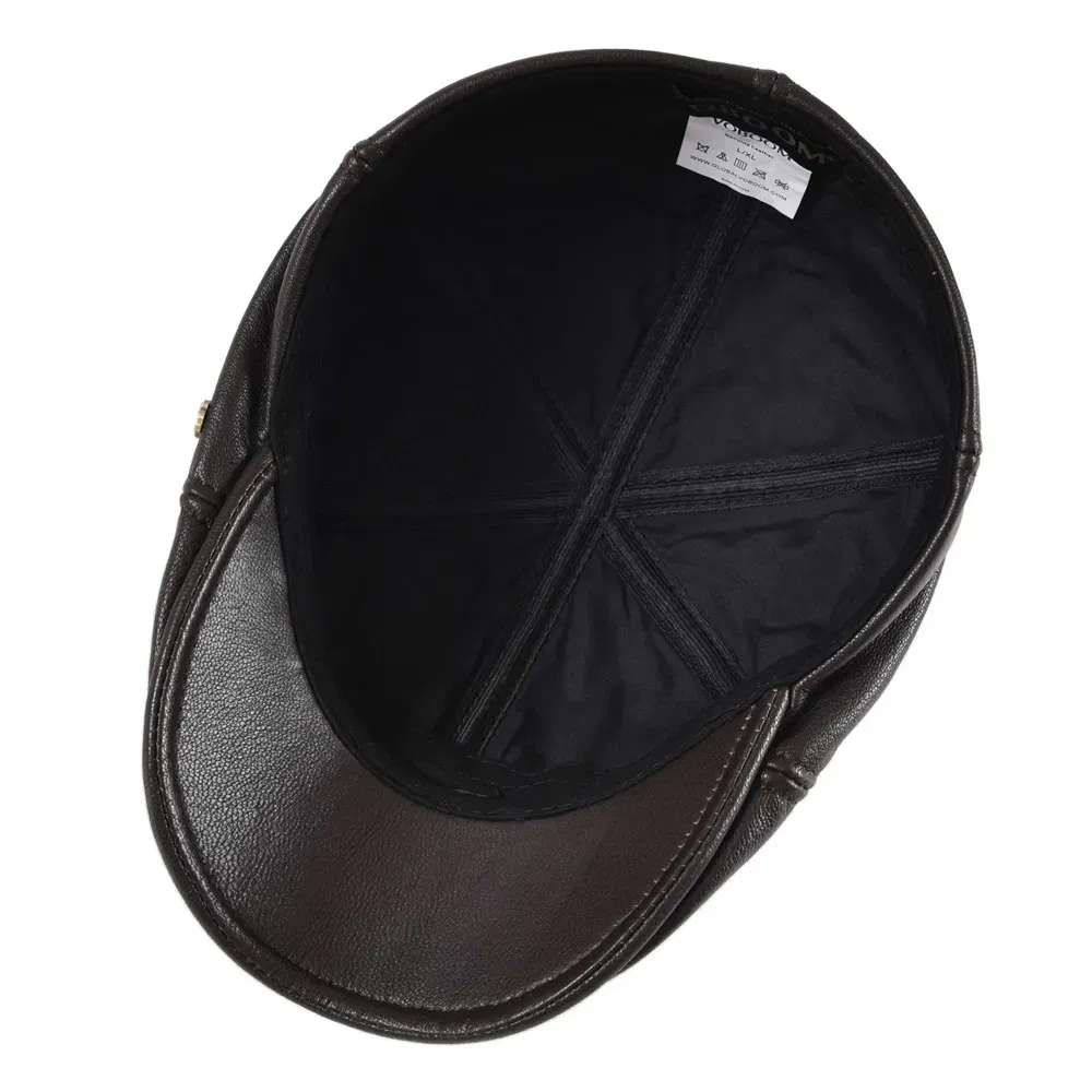 Color: green, Hat Size: 6 - VOBOOM Genuine Leather Flat Cap Men Fall Winter Cabbies Newsboy Hat Coffee Brown Ivy Caps Soft Smooth Textured Hats
