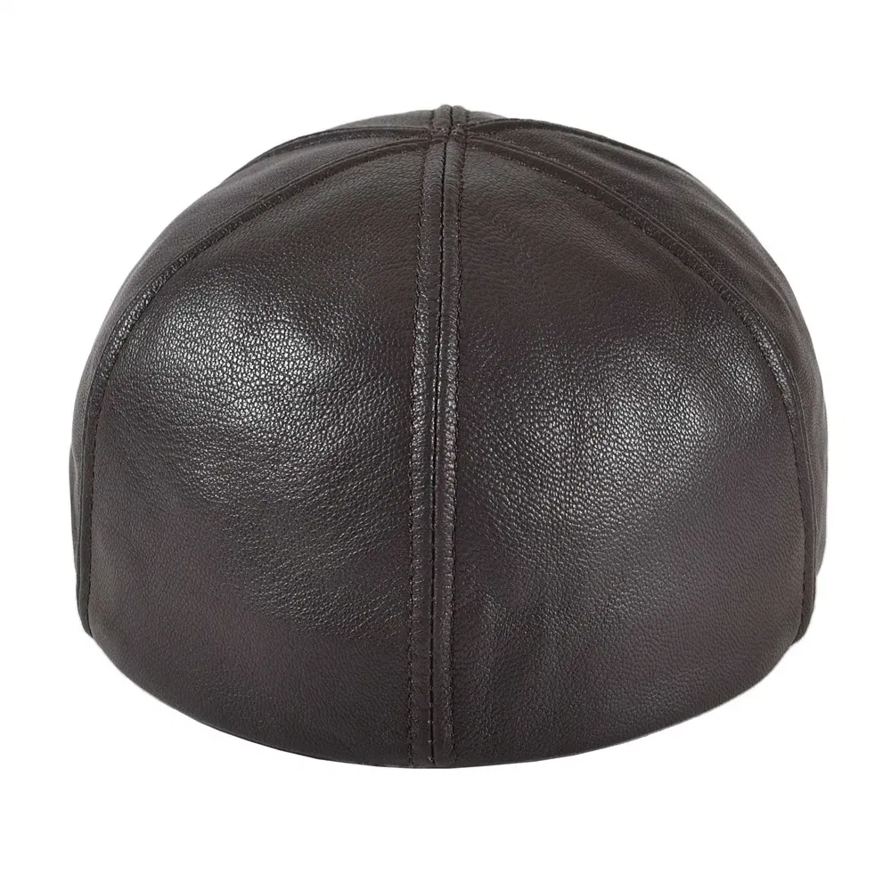Color: green, Hat Size: 6 - VOBOOM Genuine Leather Flat Cap Men Fall Winter Cabbies Newsboy Hat Coffee Brown Ivy Caps Soft Smooth Textured Hats