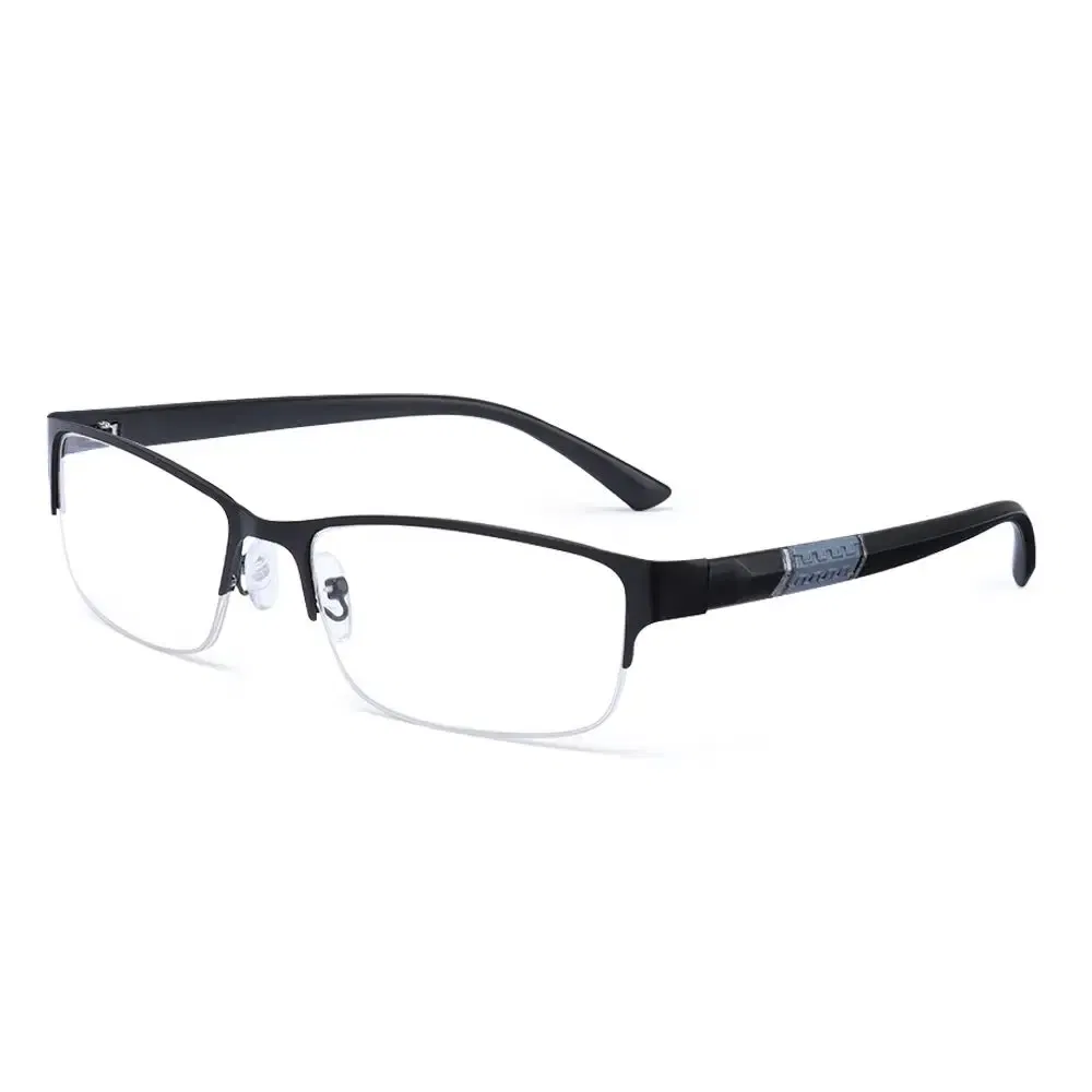 Frame Color: black, Eye Prescription: +250 - Metal Anti-blue Light Reading Glasses Farsighted Eyeglasses Men Business Eyewear Diopter 0 +1.0 +1.5 +2.0 +2.5 +3.0 +3.5 +4.0