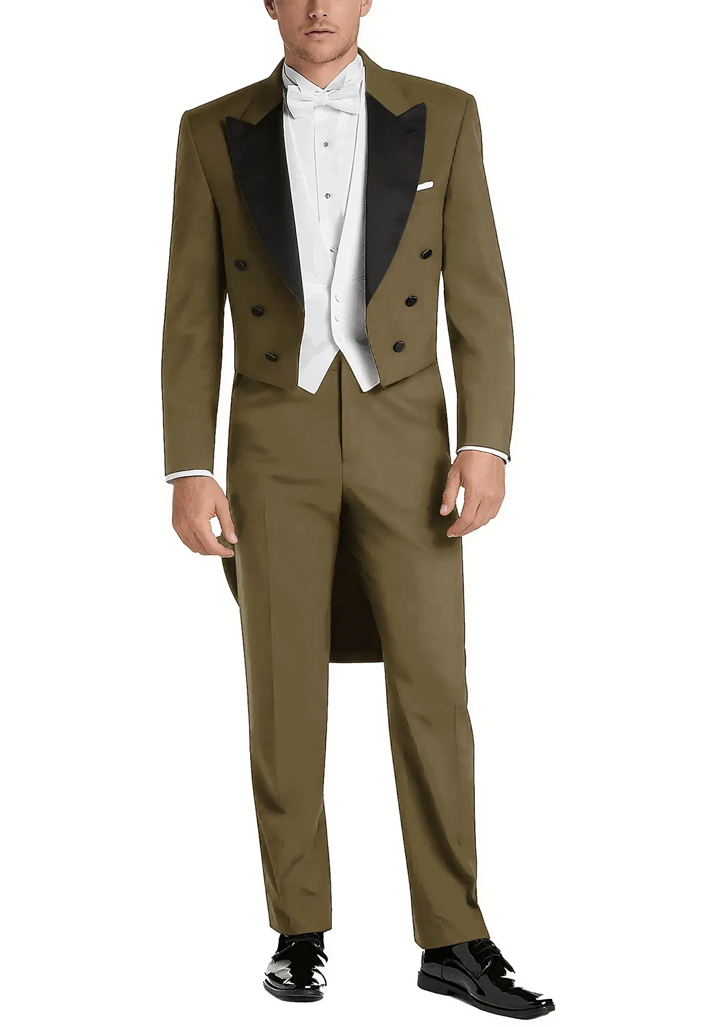 Color: Brown, Size: XXXL - Italy Style Aristocratic Men Suit Three Pieces(Jacket+Pants+Vest) Hot-selling High-quality Double Breasted Male Clothing