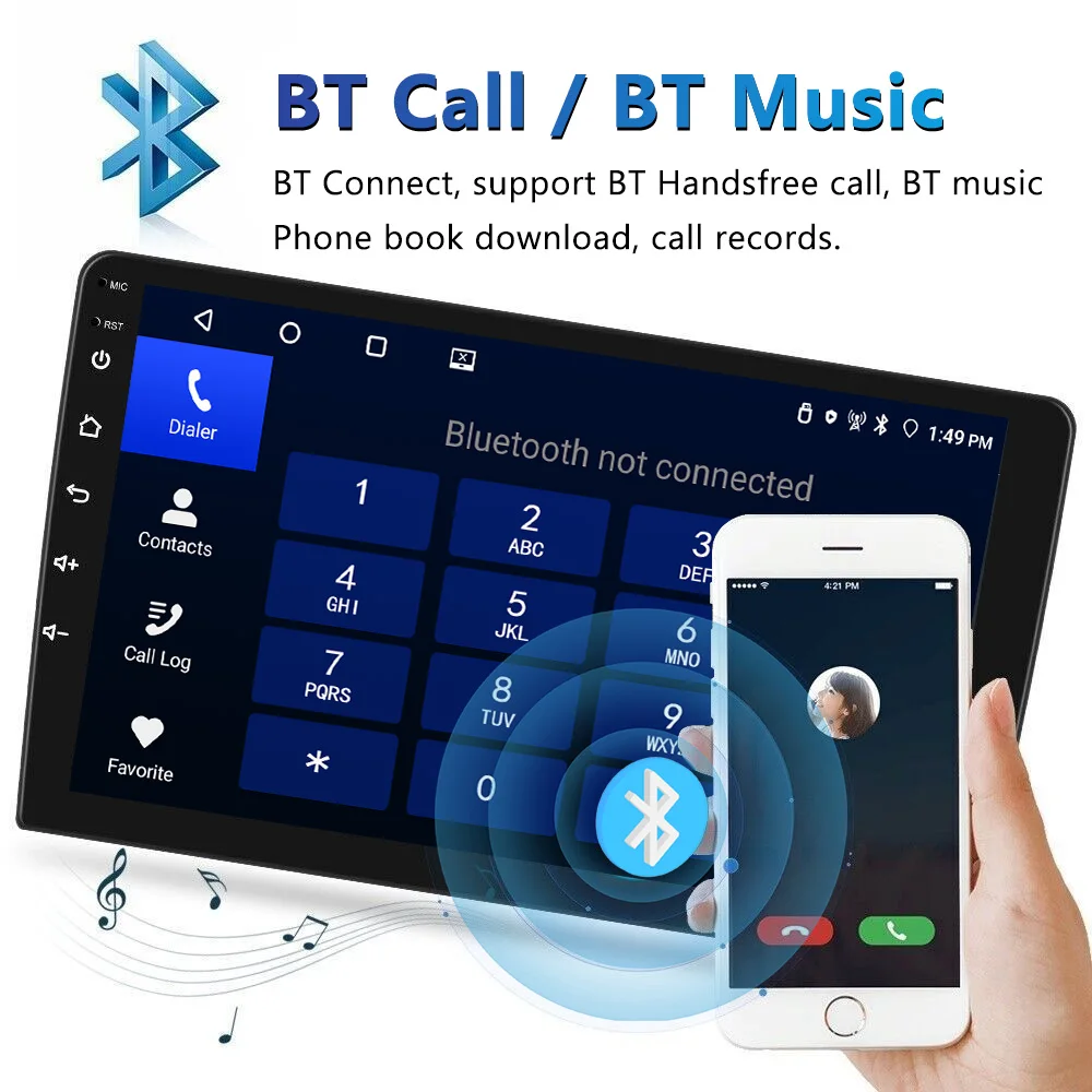 Color: Blue - TOYOUSONIC 2 Din 9/10 Inch Android Car Radio 4G 64G Universal Multimedia Player Carplay Android Auto Autoradio Stereo Bluetooth