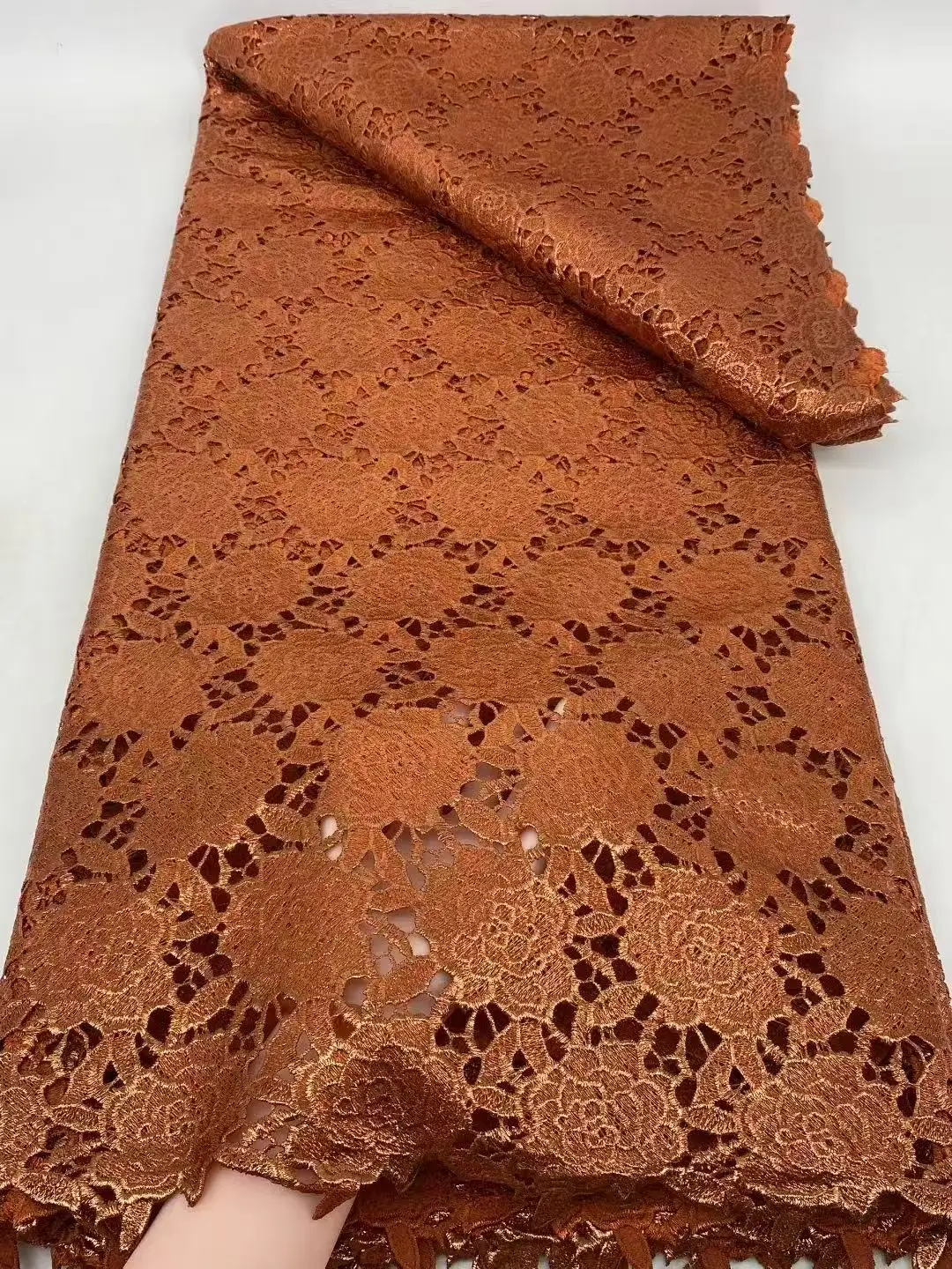 High Quality African Nigerian Milk Silk Sequence Lace Fabric Guipure Cord Laces For Wedding Party Sewing material
