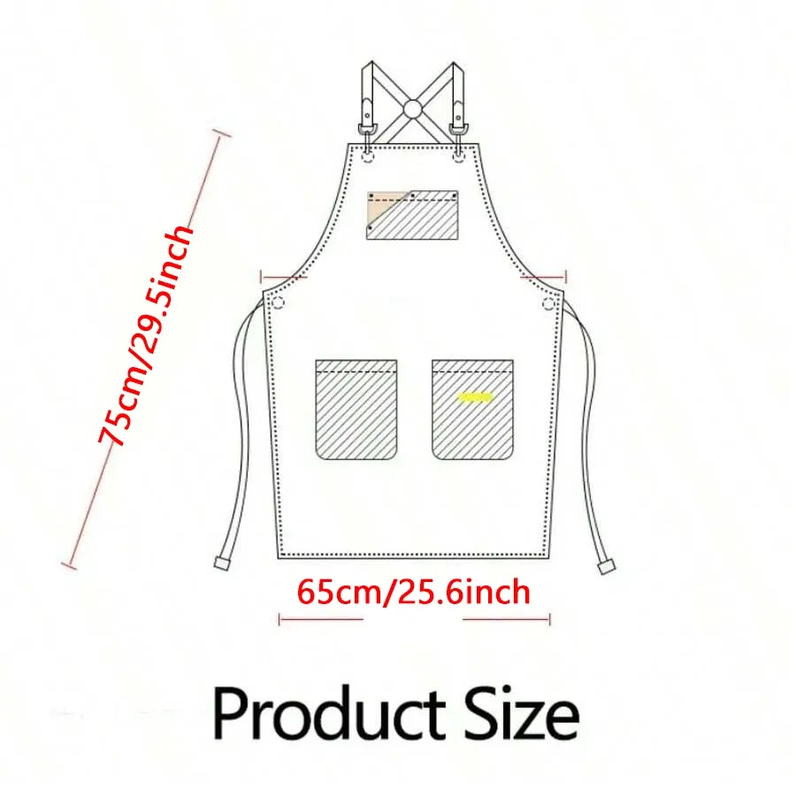 Color: Burgundy - Apron Men Women Aprons W/ Large Pockets Cooking Aprons, Canvas Cross Back Apron Adjustable Strap Baker Apron Kitchen Baking Bib