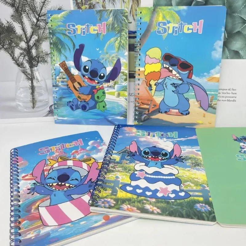 Color: Brown - Disney Stitch Notebook Cute Cartoon Anime Students Notepad Kids Diary Fashion Stationery Learning Supplies Kawaii Holiday Gifts