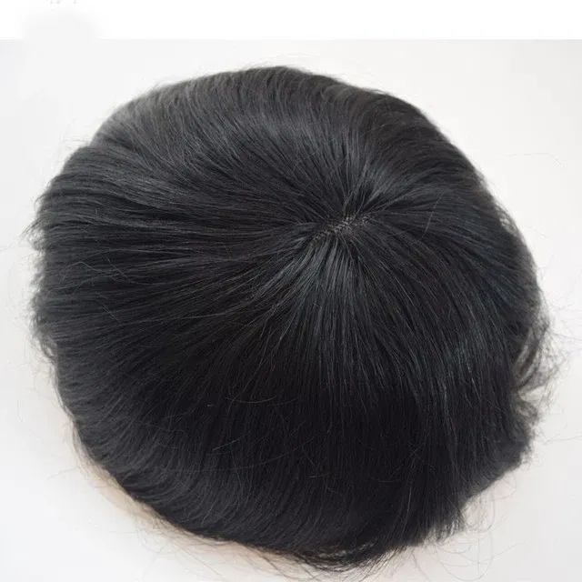 20MM Curly Brown Black Super Durable Mono Lace&Pu Mens Toupee Wig Human Hair 15mm Capillary Prosthesi Weave Replacement For Male