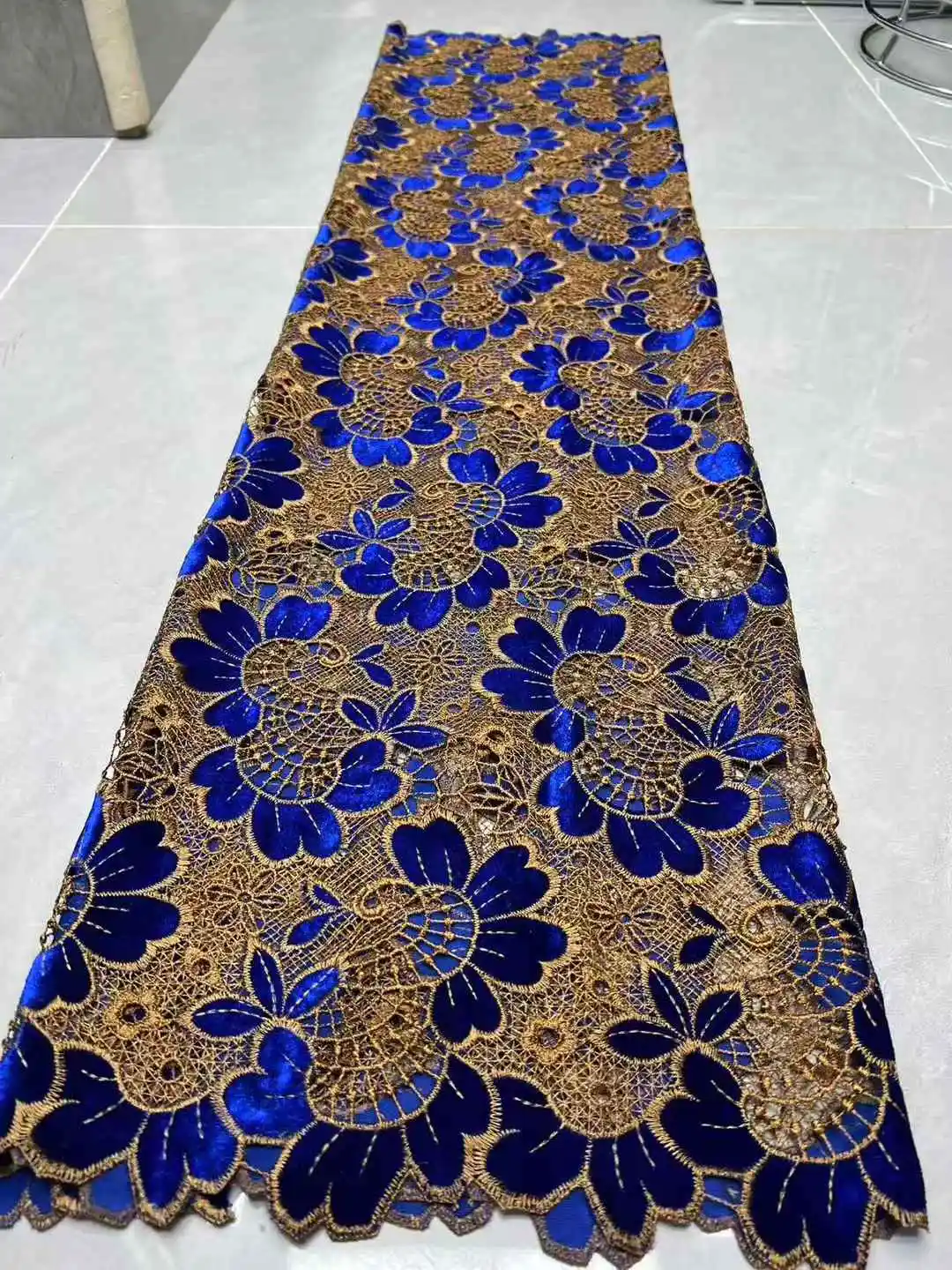 Color: black, Width: 120cm, Length: 5 yards - 2026 Purple African Nigerian Velvet Lace Fabric High-Quality Embroidery for Wedding Party Sewing SHXI