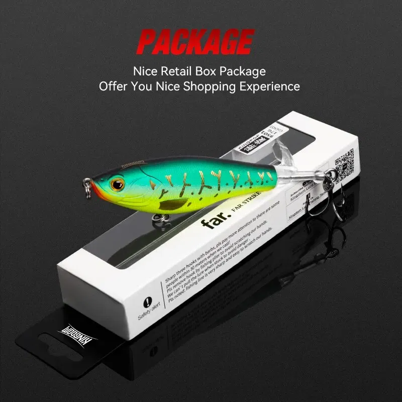 Size: 150mm, Color: Red - Kingdom Topwater Propeller Pencil Bait Popper Whopper Plopper 90mm 11g 110mm 17g Artificial Wobblers For Bass Pike Hard Lures