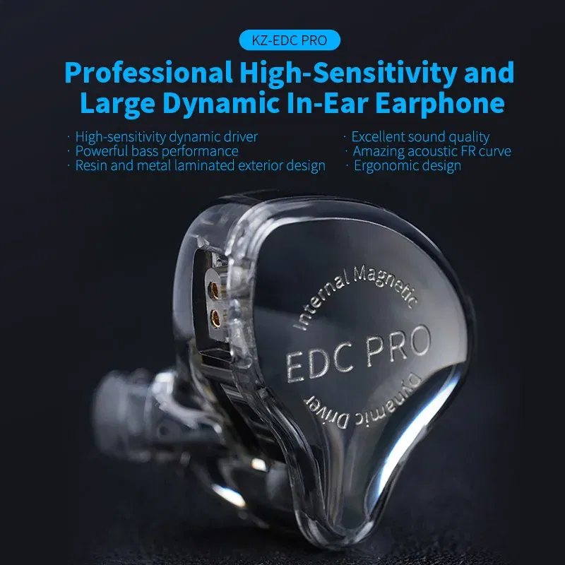 Color: green - KZ EDC PRO upgraded high-quality dynamic HIFI in ear interchangeable cable wired motion noise cancelling headphones