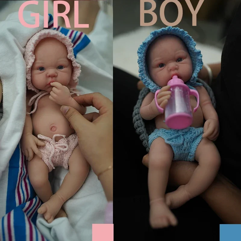 Micro Preemie Cute Full Body Soft Silicone Baby Doll Boy Lifelike Reborn Doll Surprise Children Anti-Stress Cuerpo Entero