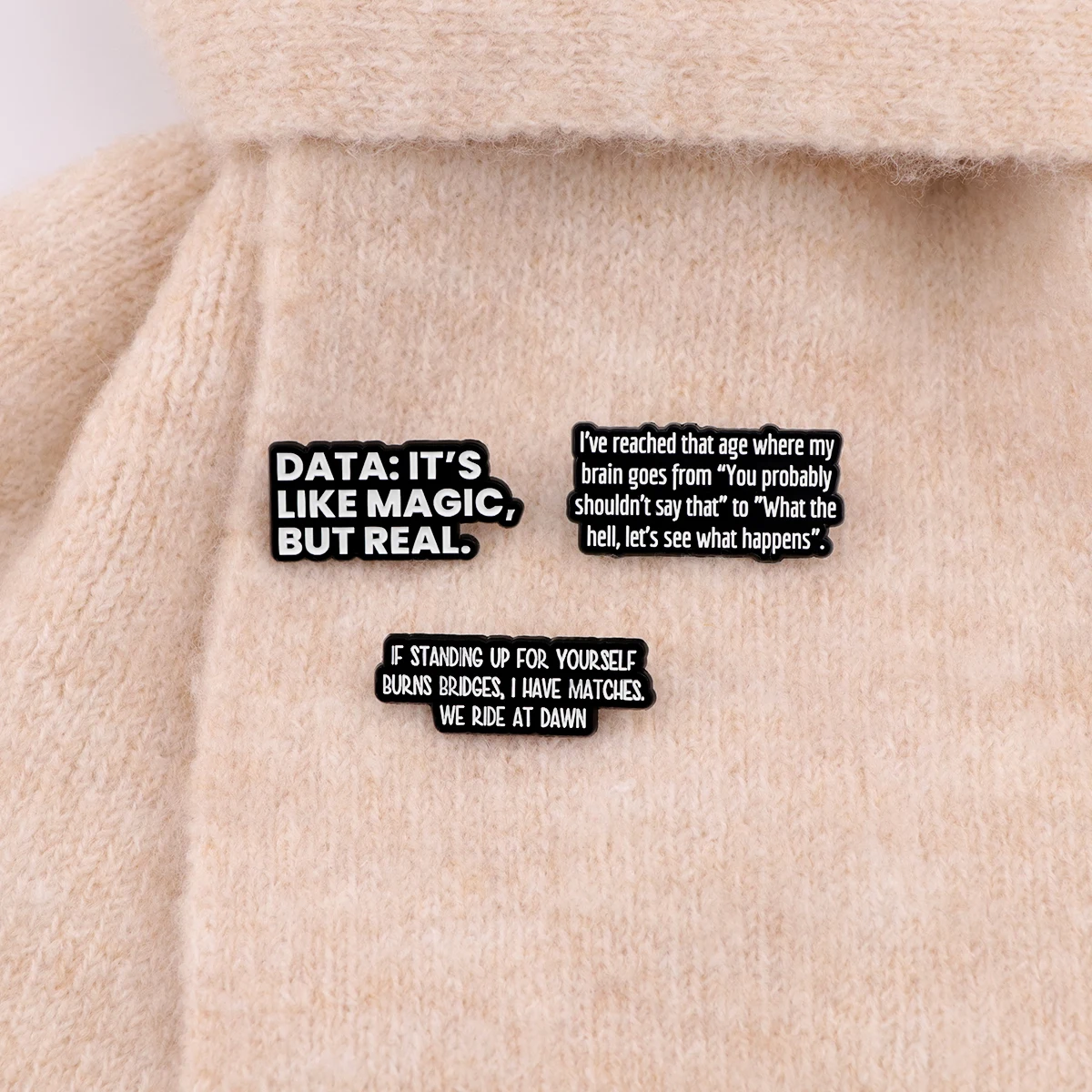 Metal color: Antique Bronze Plated - I'M NOT WEIRD Enamel Pin Funny Quotes Brooch Pines Lapel Pins Quotation Badge Clothing Accessories Fashion Jewelry Unique Gift