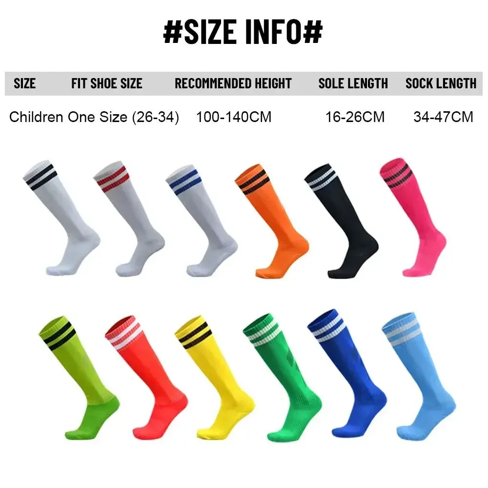 Color: Blue - 1 Pair Sports Football Socks Non-slip Grip Football Socks Children Outdoor Running Fitness Socks