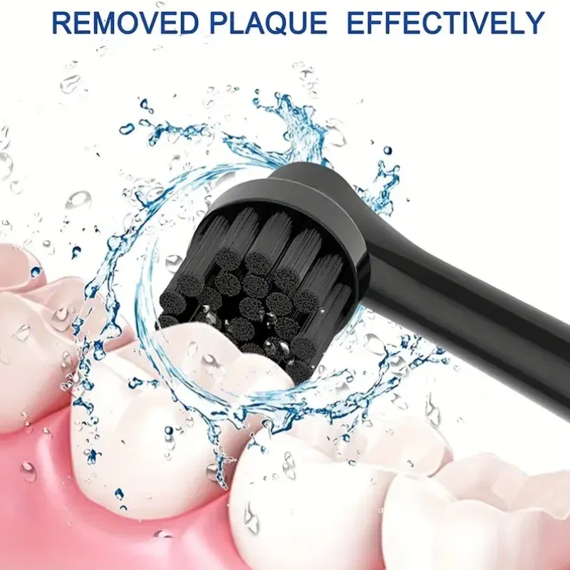 Color: Orange - Bamboo Charcoal Bristles Replacement Brush Heads For Oral B Electric Toothbrush Efficient Tooth Cleaning SB-17A Black Brush Head