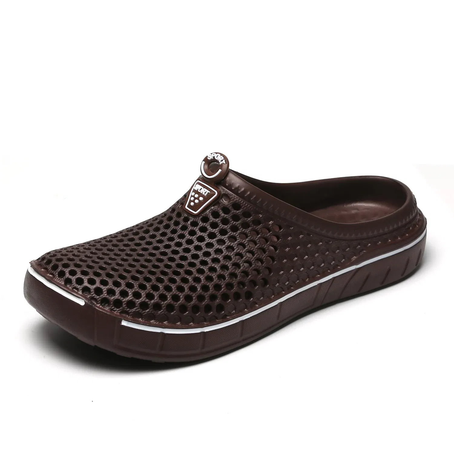 Color: Clear, Shoe Size: 43 - Men Slippers Beach Shoes Unisex Summer Hollow Outdoor Casual Men Beach Sandal Flip Flops Shoes Non-slip Size 36-45 Mens Slippers