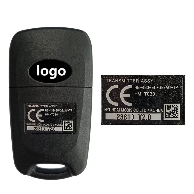 CN020187 Original 2 Button Genuine Key For Hyundai I25 2010 Flip Remote RB-433-EU/GE/AU-TP PN Number HM-T030 PCF7936 Chip 433MHz