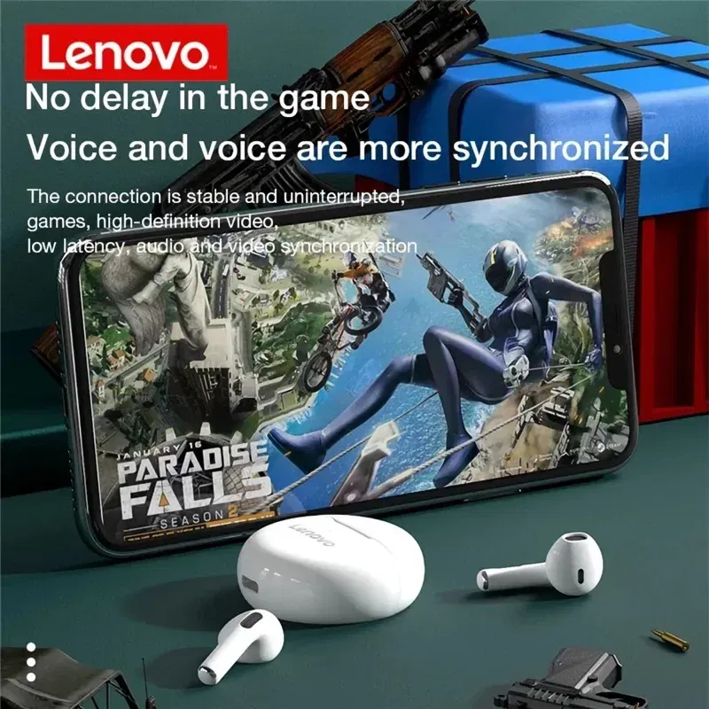 Color: WHITE, Ships From: CHINA - Original Lenovo TWS Air Pro 6 Earphones Wireless Bluetooth 5.0 HiFi Sport Noise Reduction Headphones Touch Control Earbuds