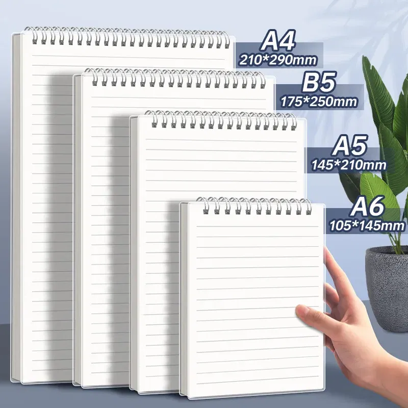 Color: Clear, Size: B5 - A4 A5 B5 Spiral book coil Notebook To-Do Lined DOT Blank Grid Paper Journal Diary Sketchbook For School Supplies Stationery