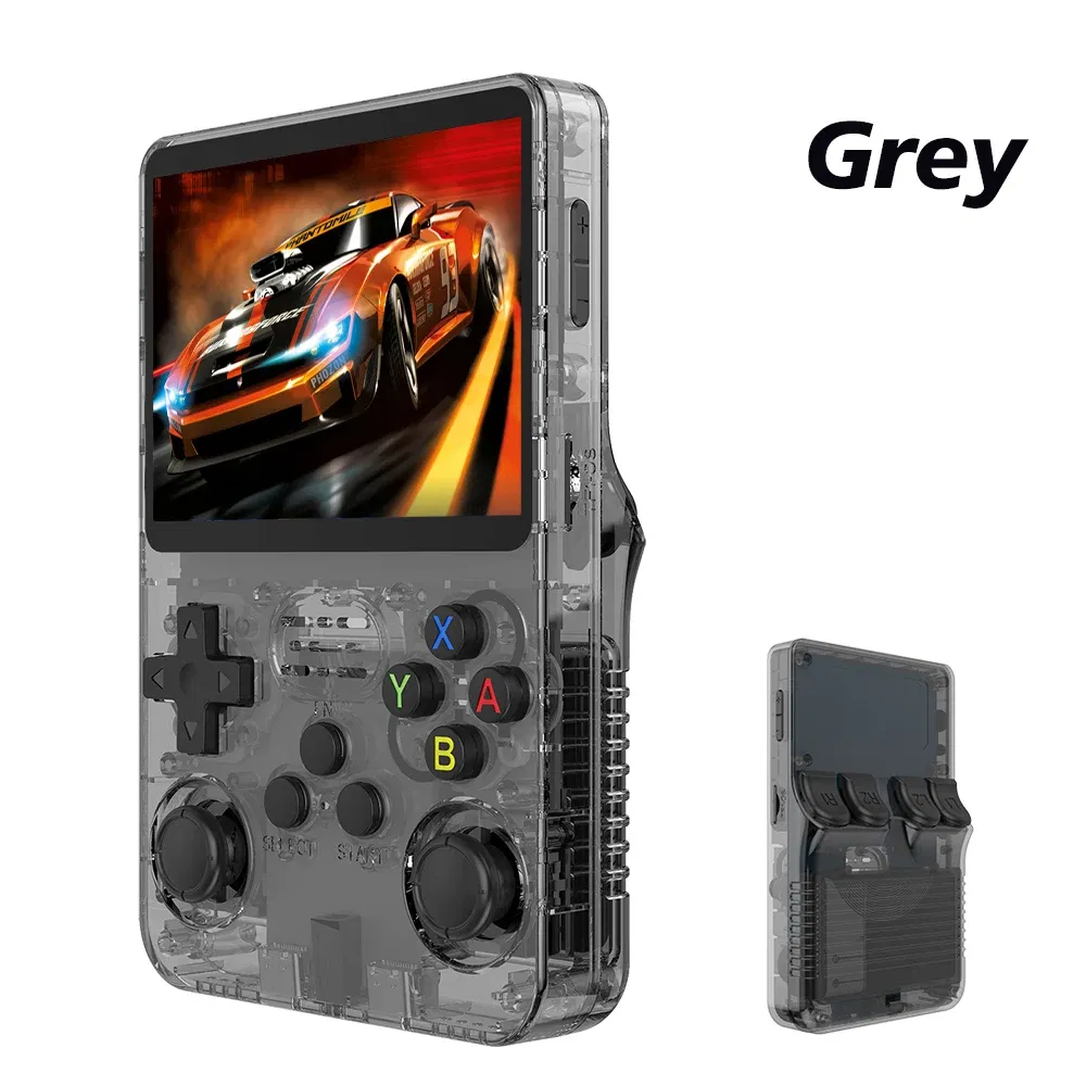 Color: Orange - R36S Retro Handheld Video Game Console Linux System 3.5 Inch IPS Screen Portable Pocket Video Player 64GB RG35S Plus