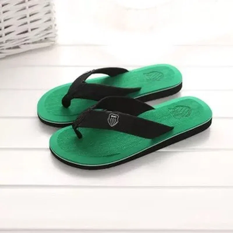 Color: black, Shoe Size: 44 - 2024 New Shoes Men Summer Men Flip Flops High Quality Beach Sandals Anti-slip Zapatos Hombre Casual Shoes Man Slippers