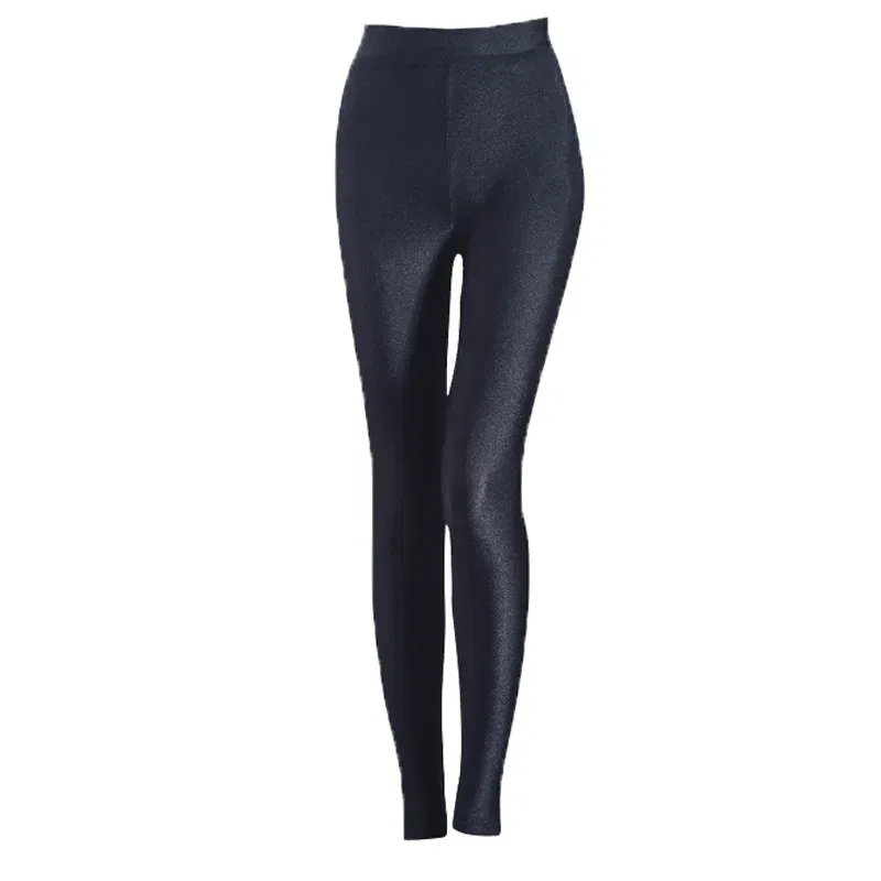 Color: black, Size: XL - 6XL Large Size Women's Leggings Winter Thermal Tights Thin Fleece High Waist Sexy Slim Elastic Pants Female Luster Leggings
