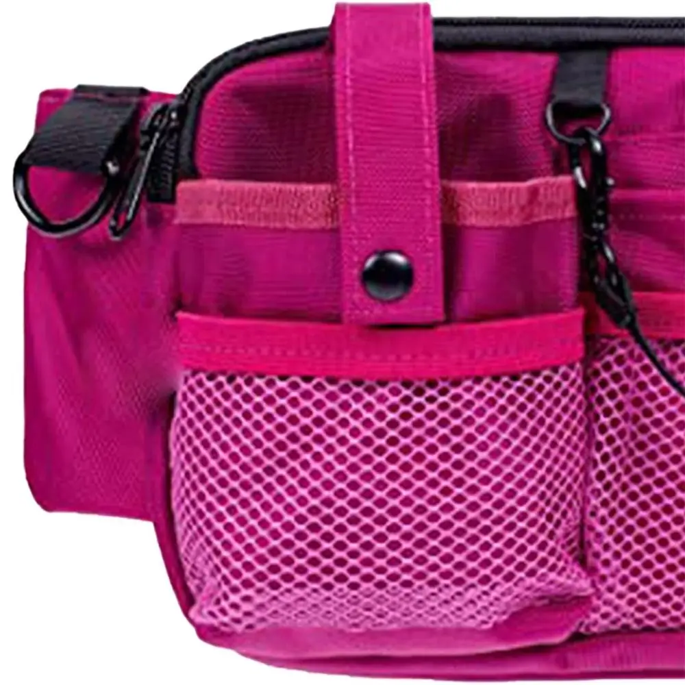 Color: Beige - Adjustable Nurse Fanny Pack Portable Large Capacity Polyester Nurse Pouch Waist Bag Multi Compartment Pocket Belt Organizer