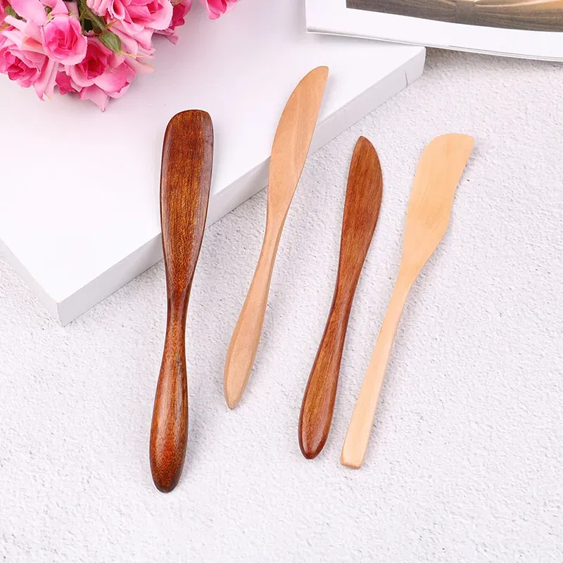 Color: GRAY - Wooden Marmalade Knife Mask Butter Knife Cheese Dessert Jam Tabeware Dinner Breakfast Toast Bread Thick Handle Knife Kichen Tool