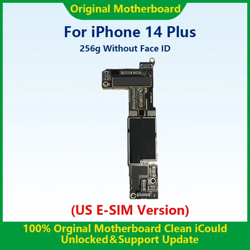 Color: YELLOW/BLACK, Ships From: CHINA - Top 100%Working Fully Tested Mainboard For iPhone 14 Pro Max Unlocked Motherboard With Face ID Cleaned iCloud US E-SIM Version