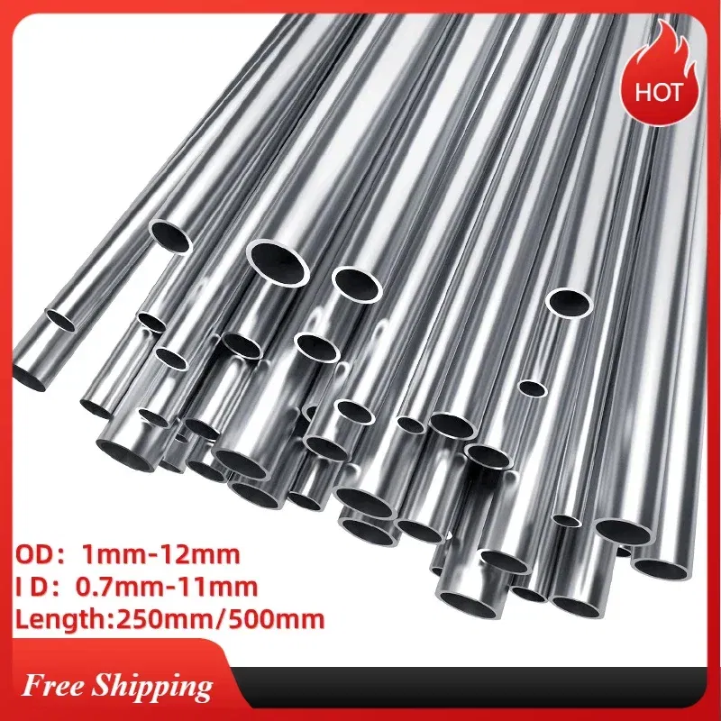 Specification: DN200, Length: 45cm - 1-10pcs 304 Stainless Steel Round Capillary Seamless Straight Tube 1mmx0.7mm 5x4mm6x4mm8x6mm10x8mm10x9mm12x11mm 250mm/500mm Long