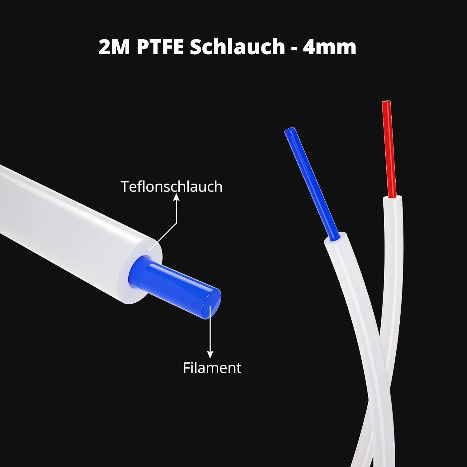 Color: green - Creality 1M 2M 3D Printer PTFE Tube Bowden Tubing Upgrades with 8x PC4-M6/PC4-M10 3D Printer Bowden Tube for 1.75mm Filament