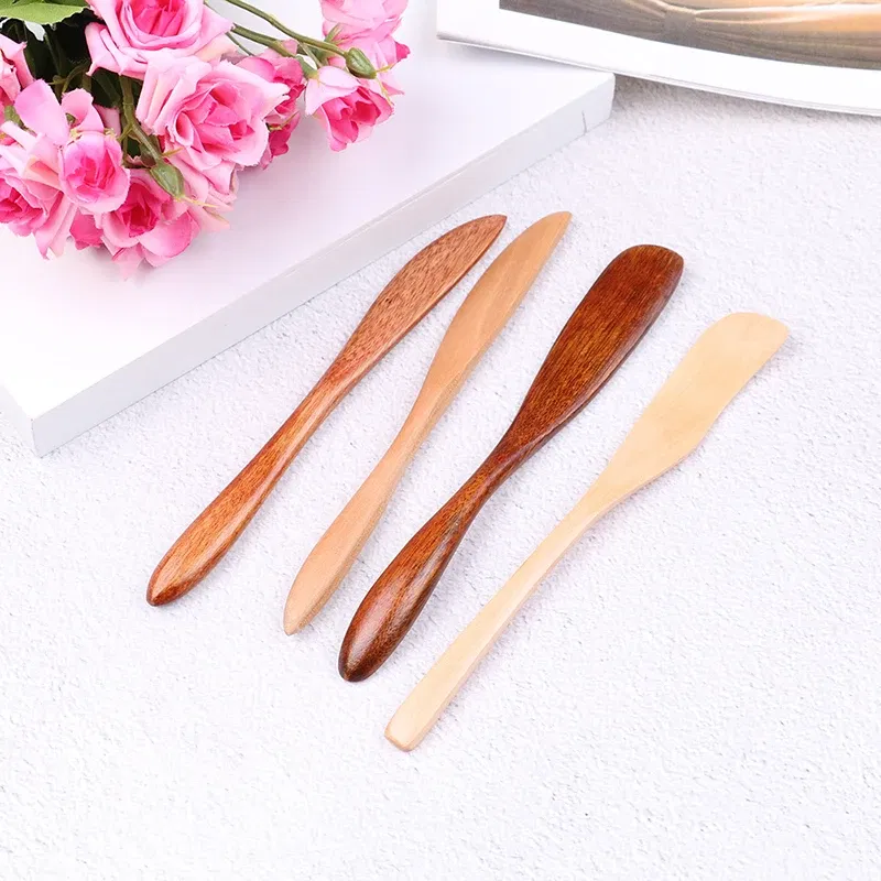 Color: GRAY - Wooden Marmalade Knife Mask Butter Knife Cheese Dessert Jam Tabeware Dinner Breakfast Toast Bread Thick Handle Knife Kichen Tool