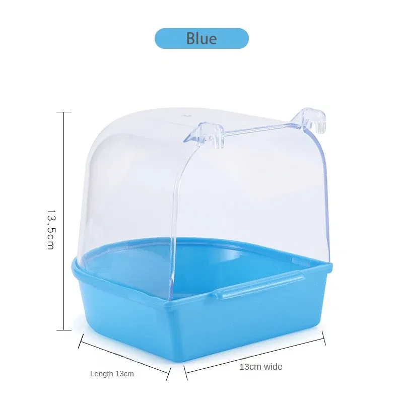 Color: GRAY, Ships From: CHINA - Bird Hanging Cockatiel Bath Cube Parrots Bathtub Bathtub Shower Box Cage Accessory for Little Bird Canary Budgerigar Lovebird