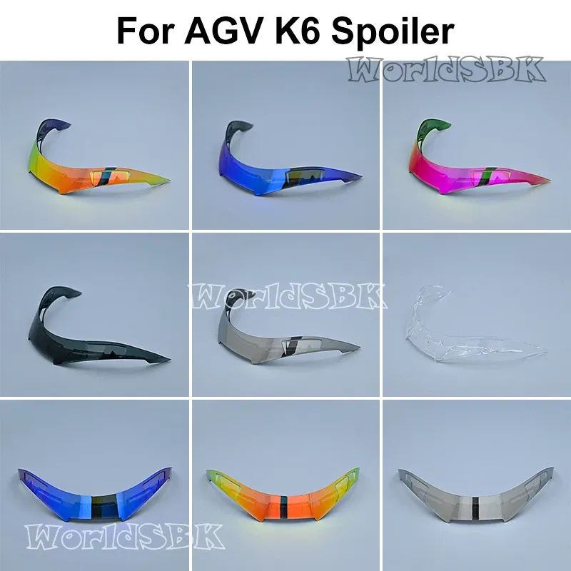 Color: Black - Motorcycle Helmet Rear Spoiler Replacement for AGV K6 Tail Parts & Accessories