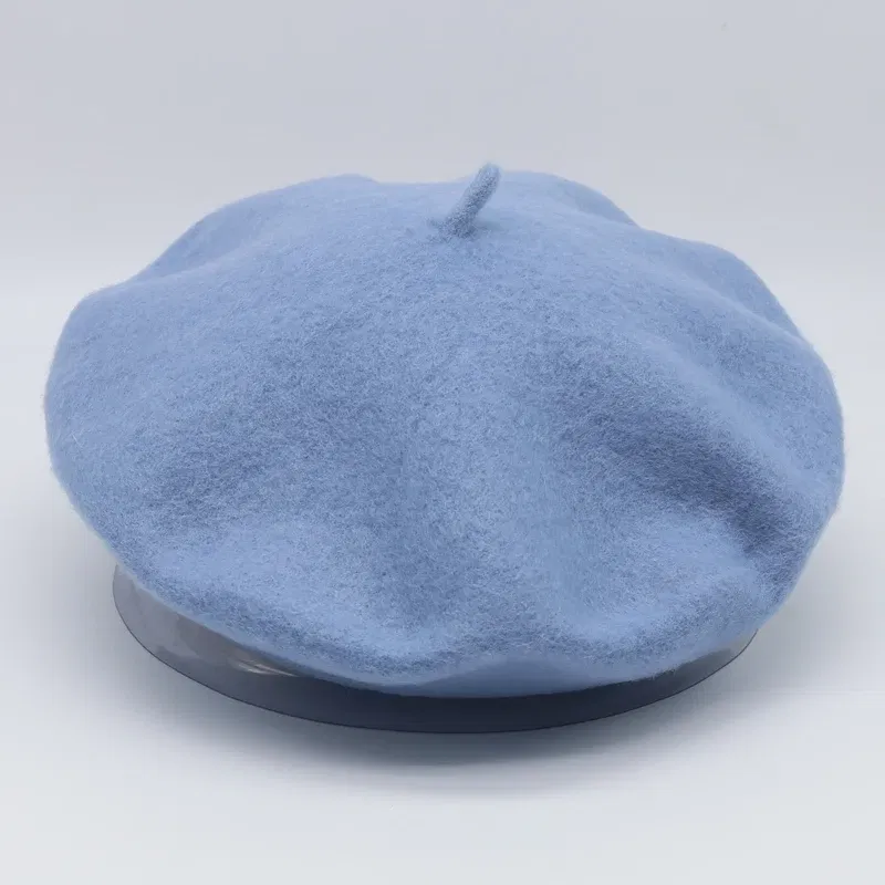 Color: PURPLE, Hat Size: One Size - Wool Thick  Berets Artist French Beret Women Painter Hat Girls Female Warm  Walking Cap