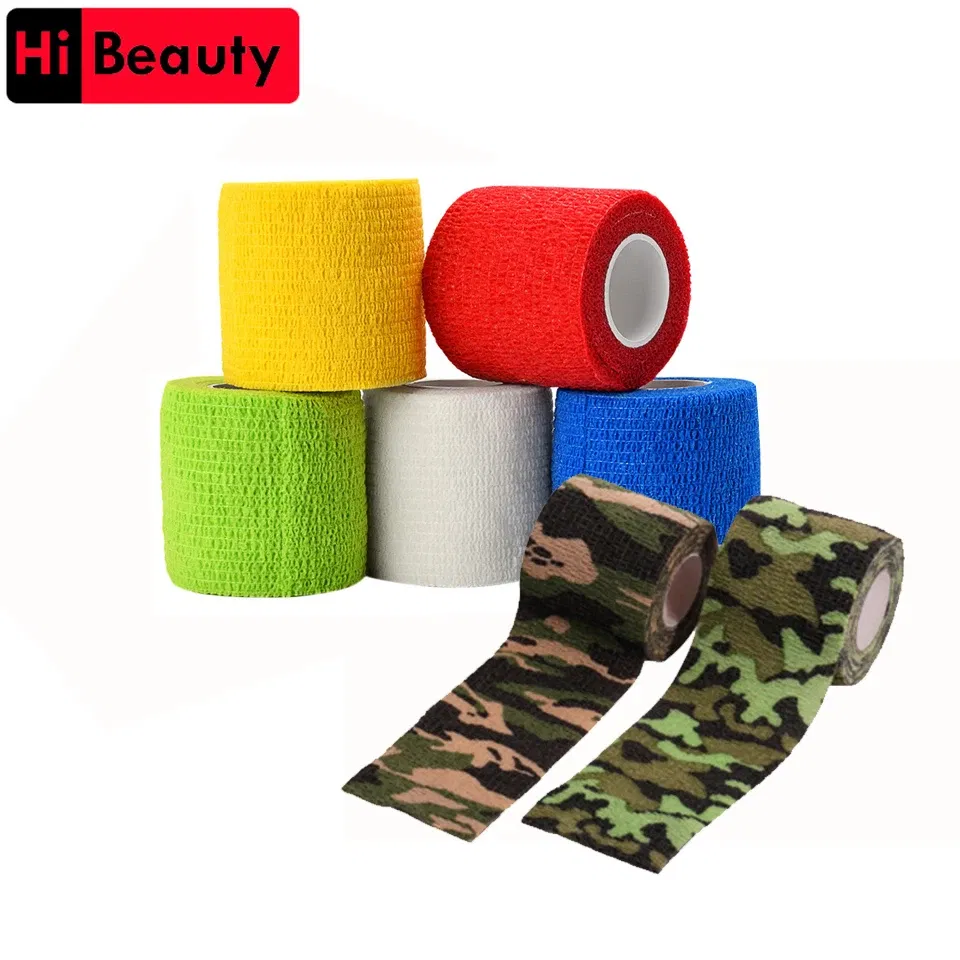 Color: Ice Blue - 1pc Disposable Self-adhesive Flex Elastic Bandage Tape For Tattoo Handle Grip Tube Wrap Elbow Sport Stick Accessories 5*450cm